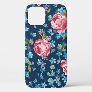 Elegante rosa Pfingstrosen Retro-Hintergrund Case-Mate iPhone Hülle