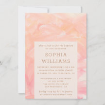 Elegante rosa Pinselstriche bemalt Taufe
