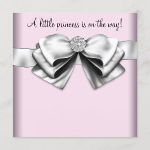 Elegante Rosa Princess Babydusche Einladung
