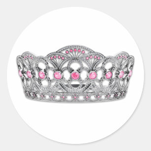 Elegante Rosa Prinzessinnen-Aufkleber Runder Aufkleber