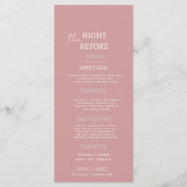 Elegante, rosa Probe Abendessen Hochzeit Menükarte