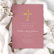 Elegante rosa religiöse Cross-Girl-Taufe