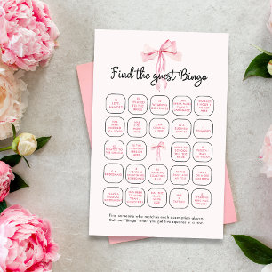 Elegante rosa Ribbon finden das Gast-Bingo-Spiel