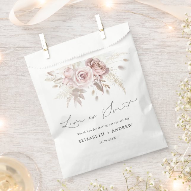 Elegante Rosa Rose Blumenzwiebeln Geschenktütchen (Ausgeschnitten)