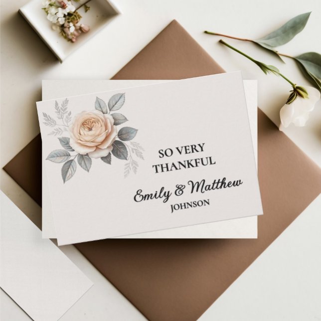 Elegante Rosa Rose Dankeschön Card (Von Creator hochgeladen)