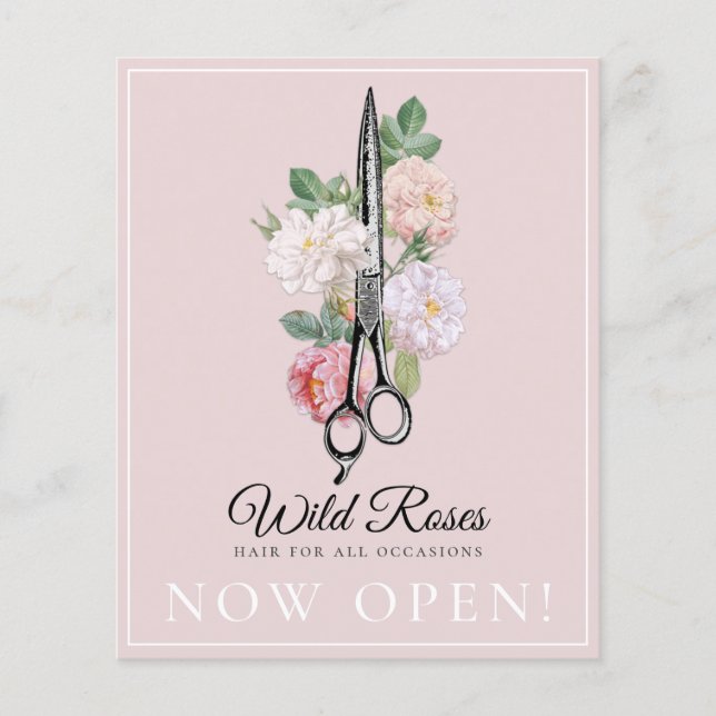 Elegante Rosa Rose Flyer (Vorne)