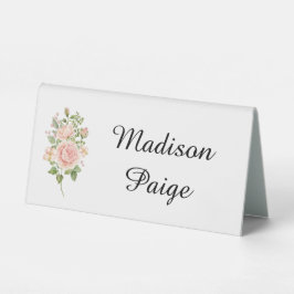 Elegante Rosa Rose Garden Wedding Platzkarte Tischaufsteller