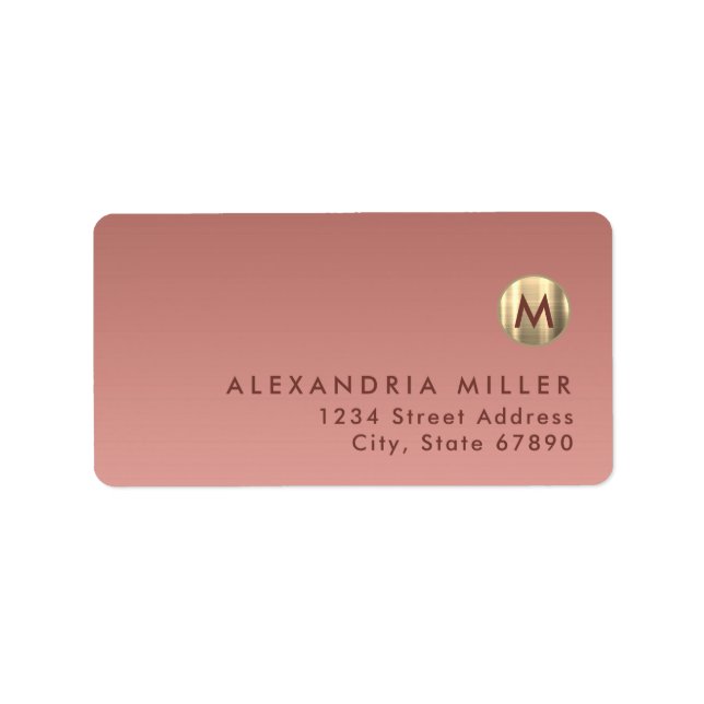 Elegante Rosa Rose Gold Rücksendeadresse Adressaufkleber (Vorne)