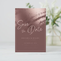 Elegante Rosa Rose Gold Save the Date Karte