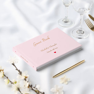 Elegante Rosa Rose Goldmedaille Hochzeiten Jahrest Gästebuch