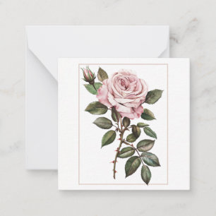Elegante Rosa Rose in voller Blüte Mitteilungskarte