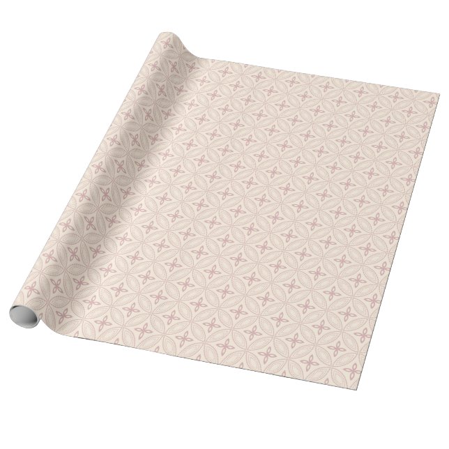 Elegante rosa Rose Kreise auf Cream Gift Wrap Geschenkpapier (Ungerollt)