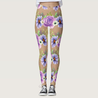 Elegante Rosa Rose Lilac Blume Skin Leggings