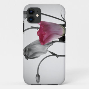 Elegante rosa Rose mit schwarzem u. weißem Case-Mate iPhone Hülle