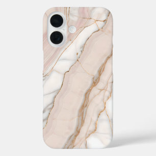 Elegante Rosa-Roségold-Marmor iPhone 16 Hülle