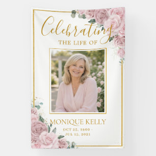 Elegante rosa Rosen Bild Trauer Gedenkstätte Banner