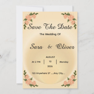 Elegante Rosa-Rosen-Blumenmuster Save The Date