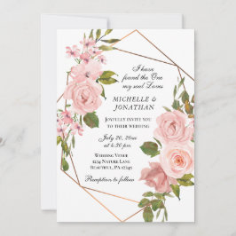 Elegante Rosa Rosen Christliche Hochzeit Einladung
