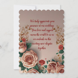 Elegante rosa Rosen Dankeskarte