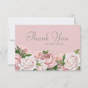 Elegante rosa Rosen Hochzeit Danke