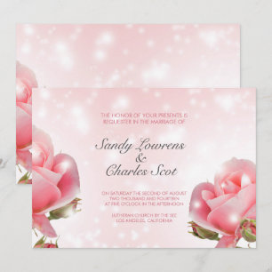 Elegante rosa Rosen Hochzeit Einladung
