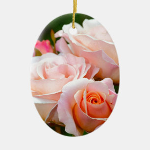 Elegante rosa Rosen Keramikornament