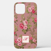 Elegante Rosa Rosen mit mongram-alter Rose Hinterg