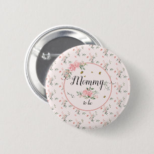 Elegante rosa Rosen mit Schmetterlingen werdende M Button