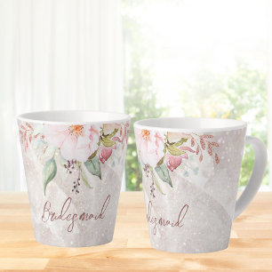 Elegante rosa Rosen-Pfingstrose-Blumenmarmor  Milchtasse