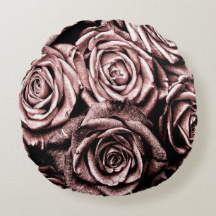 Elegante rosa Rosen Rundes Kissen
