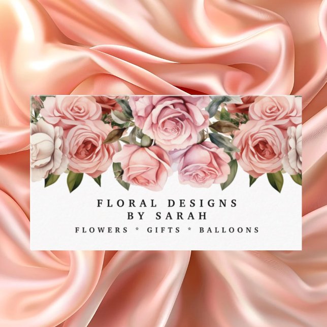 Elegante rosa Roses Business Cards Visitenkarte (Von Creator hochgeladen)