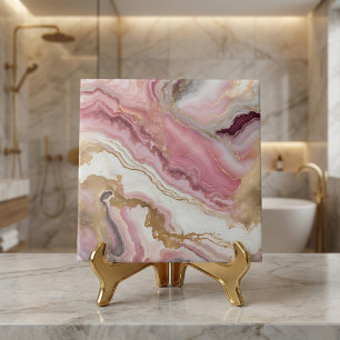 Elegante Rosa-Rot-Gold- und Weiße-Achat-Marmor-Opt Fliese