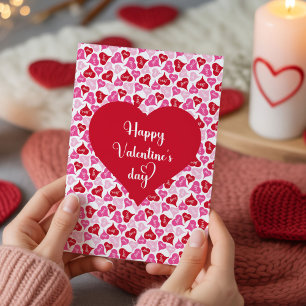Elegante rosa rote Herzen Valentinstagskarte für i Feiertagskarte