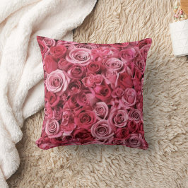 Elegante rosa Rote Rose Bouquet Throw Kissen