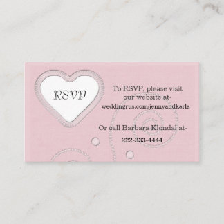 Elegante rosa RSVP-Karte Begleitkarte