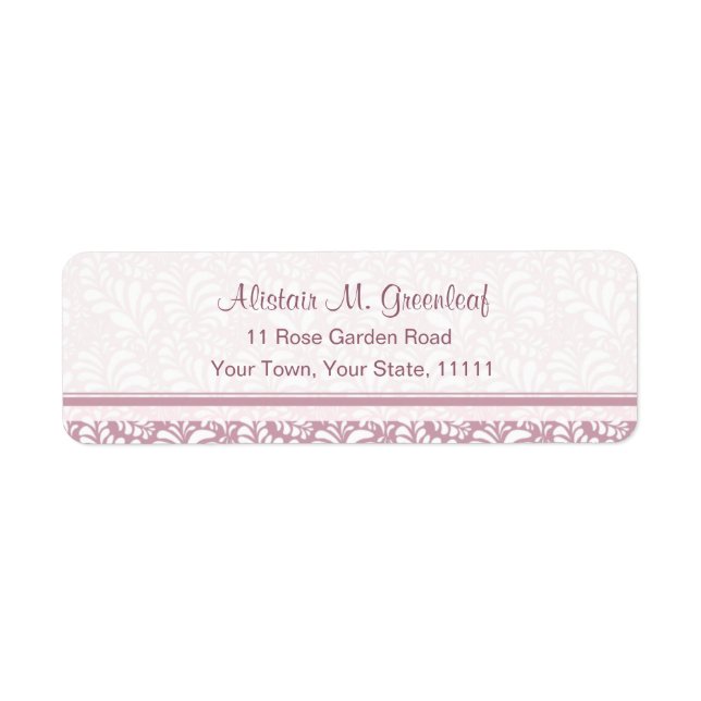 Elegante rosa Rücksendemarken Kunst & Handwerk (Vorne)