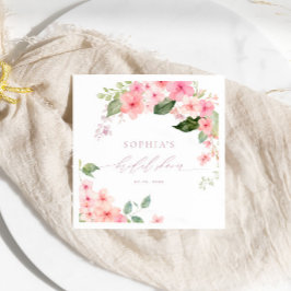 Elegante Rosa Sakura Blume Brautparty Napkins Serviette