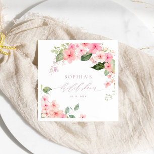 Elegante Rosa Sakura Blume Brautparty Napkins Serviette