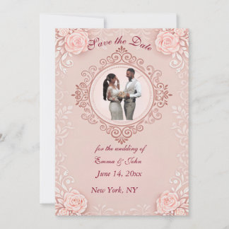 Elegante, rosa Save the Date Karte