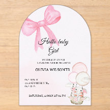 Elegante rosa Schleife Baby Girl Shower