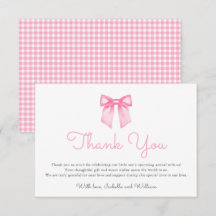 Elegante rosa Schleife Babyparty