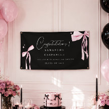 Elegante rosa Schleife Coquette Foto schwarze Absc