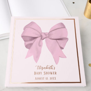 Elegante rosa Schleife Es ist ein Mädchen Baby Sho Gästebuch