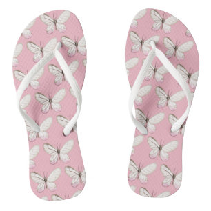 Elegante rosa Schmetterlinge Muster Flip Flops