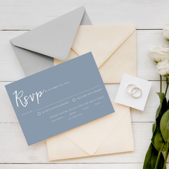 Elegante Rosa-Schrift RSVP Karte (Von Creator hochgeladen)