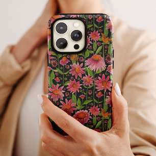 Elegante rosa schwarze Glühwürmchen Schmetterlinge Case-Mate iPhone 14 Pro Hülle