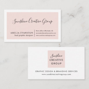 Elegante Rosa-Script-Schrift Professionell Visitenkarte