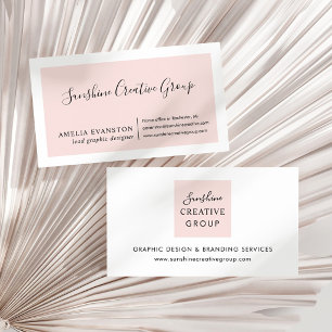 Elegante Rosa-Script-Schrift Professionell Visitenkarte