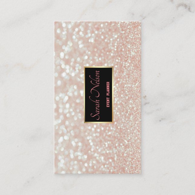 Elegante rosa Sequins Business Card Visitenkarte (Vorderseite)