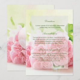 Elegante Rosa Sommer-Rose Hochzeiten Anfahrt Einladung